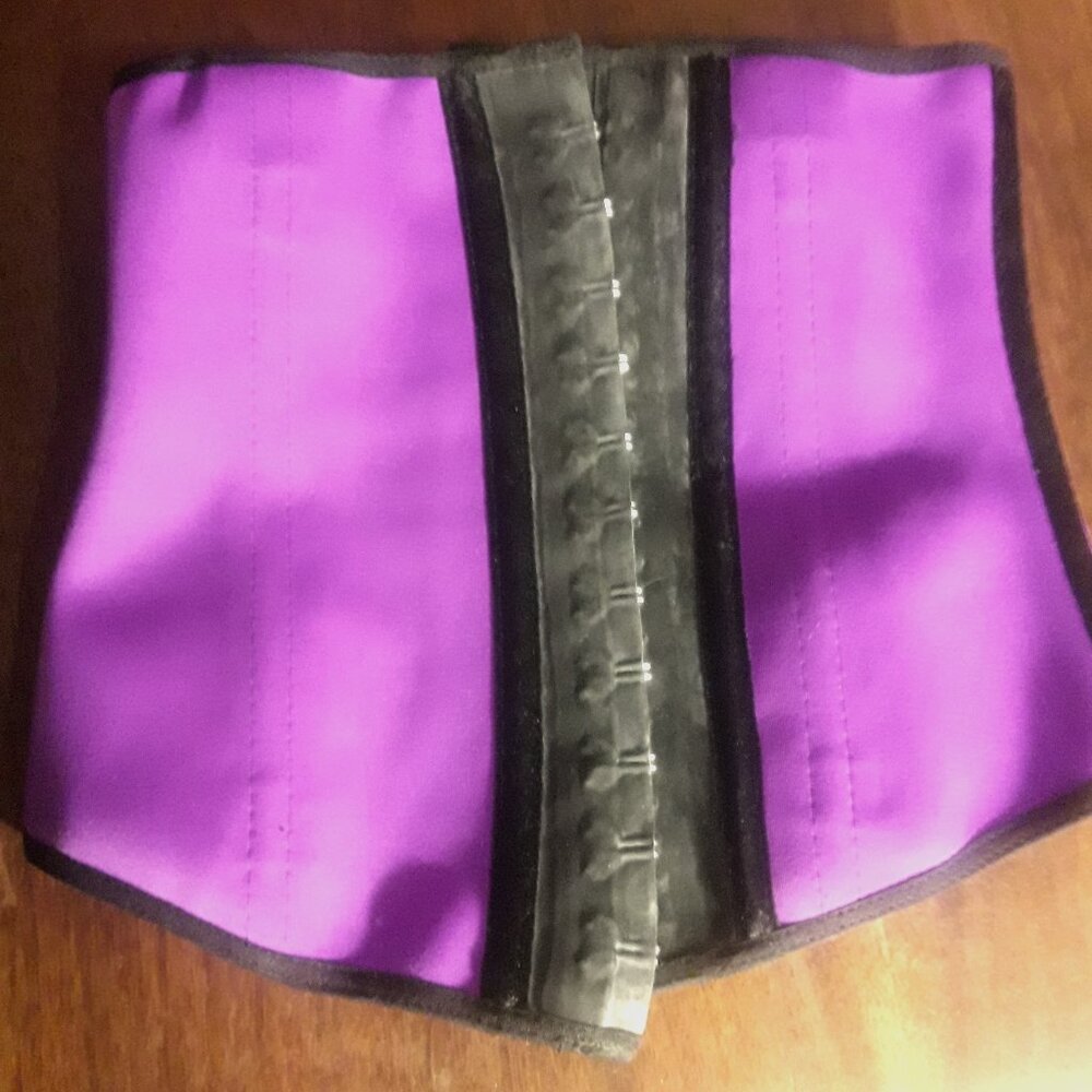 Ann Chery Women Purple Latex 2- Hook Corset Body Shaper Waist Trainer Size 32
